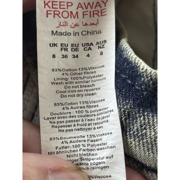 NWT Pretty Little Thing Denim acid Wash Denim Corset Bustier Crop Top Y2K Sz 4 - Picture 6 of 6